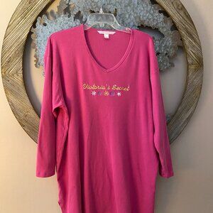 VICTORIA SECRET SLEEP SHIRT SIZE M 100% SOFT COTTON PINK